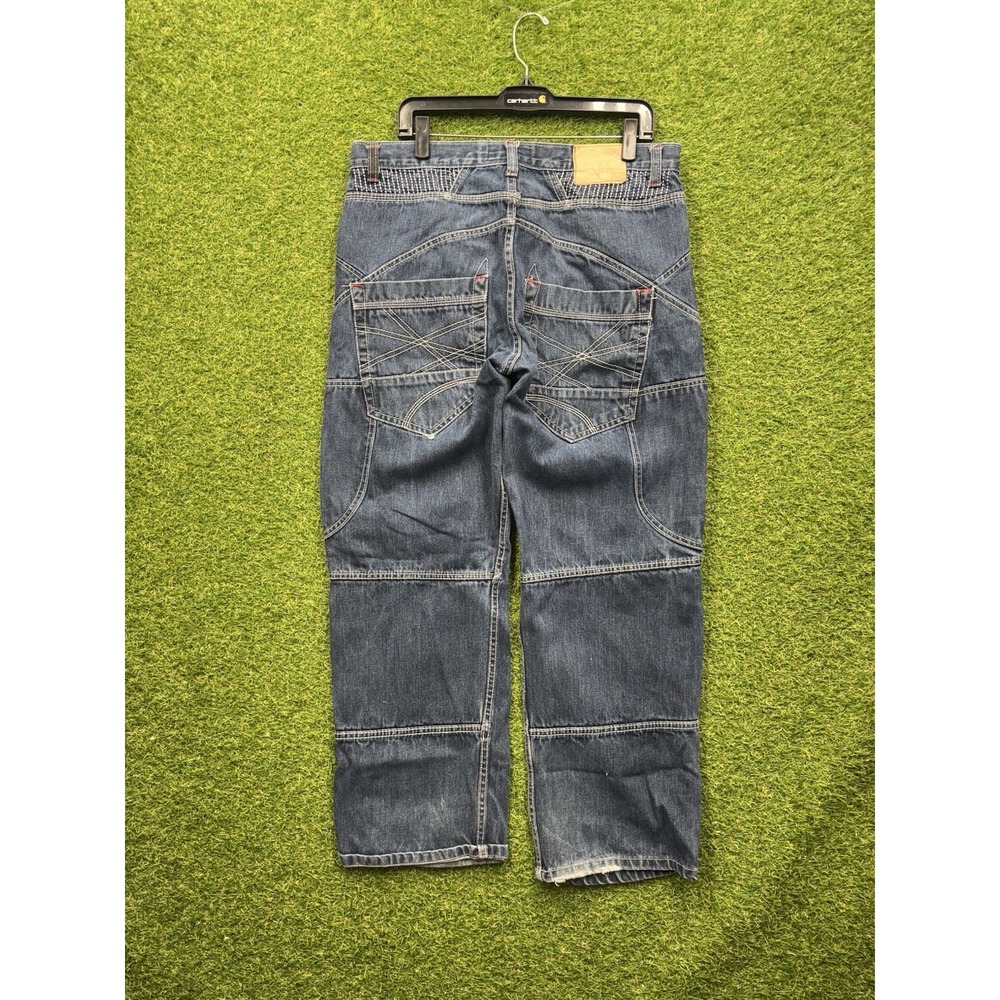 Baggy Red Ape Jeans Mens 36x32 Relaxed Fit Loose Embroidered Grunge Y2K 2000s